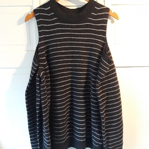 Wool Cashmere Cold Shoulder Striped Sweater Size 1X - Picture 9 of 9